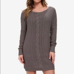Roxy Sweater Dress Tan/Gray Size S (M/L in my opinion)
